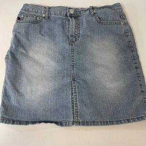 Z Cavaricci Womens Light Wash Denim Mini Skirt Size 7 Blue Jean 7016349A